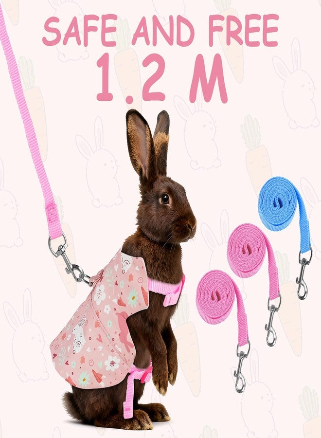 HDFCLUP Bunny Harness and Leash Set for Rabbits & Small Pets - 3-Piece Escape-Proof Rabbit Harness with Adjustable Clothes (Light Pink/Pink/Light Blue) - Soft Bunny Leash for Guinea Pigs, Ferrets & More - Image 4